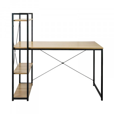 Escritorio Metálico con Estantería 3 Baldas de Madera Ozra 120x160x70cm 7house Escritorios 2