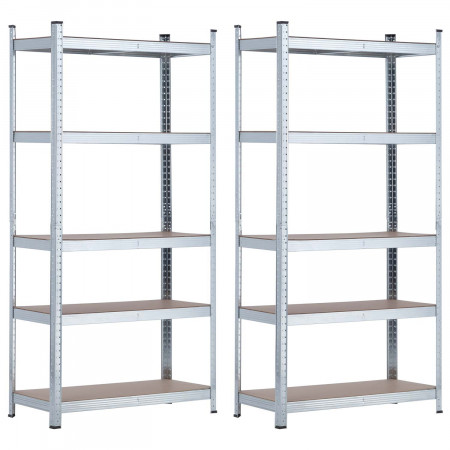 Pack 2 Estanterías Modulares con 5 Baldas Ajustables 180x90x40cm 875Kg Thinia Home Estanterías 1