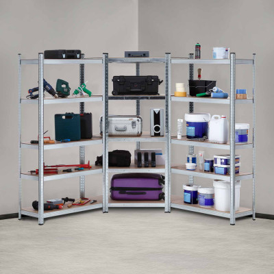 Pack 2 Prateleiras modulares e 1 Prateleira de canto 5 Prateleiras reguláveis Thinia Home Prateleiras 7