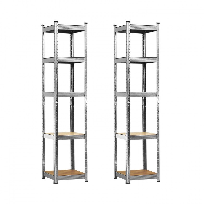 Pack 2 Estanterías Modulares con 5 Baldas Ajustables 180x40x40cm 175Kg Thinia Home Estanterías 1 Pack 2 Estanterías Modulares con 5 Baldas Ajustables 180x40x40cm 175Kg Thinia Home Estanterías 1