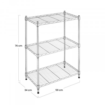 Pack 2 Estanterías Metálicas con 3 Baldas Ajustables 76.2x58.9x34cm 240Kg Thinia Home Estanterías 5 Pack 2 Estanterías Metálicas con 3 Baldas Ajustables 76.2x58.9x34cm 240Kg Thinia Home Estanterías 5