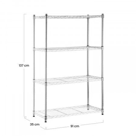 Estantería Metálica con 4 Baldas Ajustables 137x91.4x35.5cm 320Kg Thinia Home Estanterías 5 Estantería Metálica con 4 Baldas Ajustables 137x91.4x35.5cm 320Kg Thinia Home Estanterías 5
