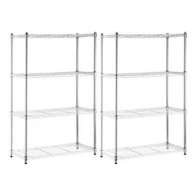 Pack 2 Estanterías Metálicas con 4 Baldas Ajustables 137x91.4x35.5cm 320Kg Thinia Home Estanterías 1