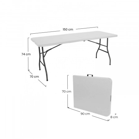 Mesa Plegable Portátil Resina 150cm Blanco Thinia Home Mesas Plegables 6 Mesa Plegable Portátil Resina 150cm Blanco Thinia Home Mesas Plegables 6