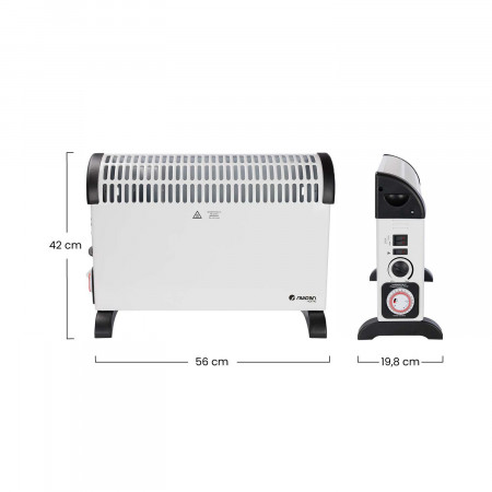 Convector con Turbo y Temporizador 2000W Blanco Thinia Home Convectores 6 Convector con Turbo y Temporizador 2000W Blanco Thinia Home Convectores 6