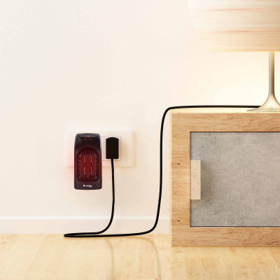 Mini Calefactor de Enchufe a Pared 400W Negro Thinia Home Calefactores Eléctricos 7