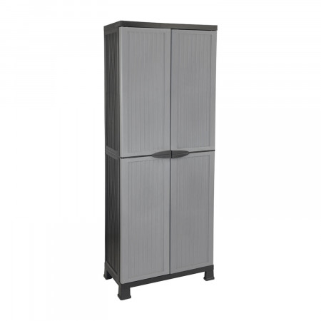Armario de Resina Exterior con Escobero y 4 Baldas 171x68x39cm Thinia Home Armarios para Exterior 1