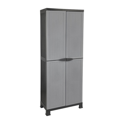 Armario de Resina Exterior con Escobero y 4 Baldas 171x68x39cm Thinia Home Armarios para Exterior 1