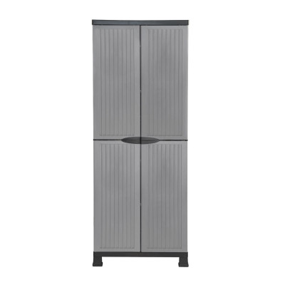 Armario de Resina Exterior con Escobero y 4 Baldas 171x68x39cm Thinia Home Armarios para Exterior 2
