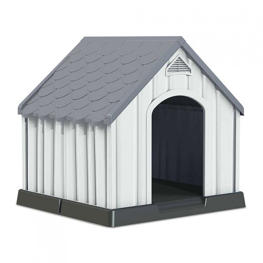 Caseta de Resina para Perros 92x87x91cm Thinia Home Casetas para Perro 1 Caseta de Resina para Perros 92x87x91cm Thinia Home Casetas para Perro 1