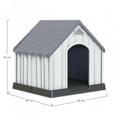 Caseta de Resina para Perros 92x87x91cm Thinia Home Casetas para Perro 4 Caseta de Resina para Perros 92x87x91cm Thinia Home Casetas para Perro 4
