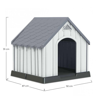 Caseta de Resina para Perros 92x87x91cm Thinia Home Casetas para Perro 4