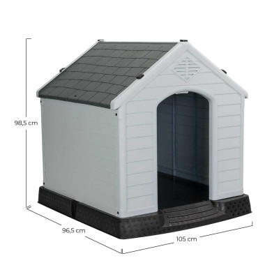 Caseta de Resina para Perros 98,5x105x96,5cm Thinia Home Casetas para Perro 6