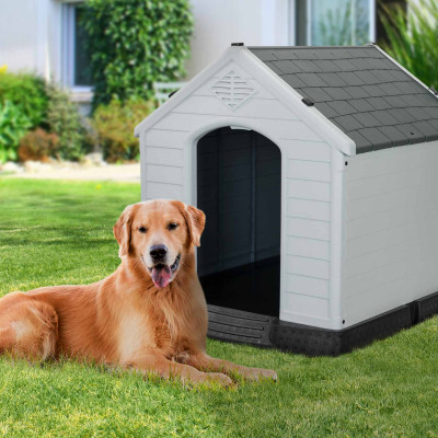 Caseta de Resina para Perros 98,5x105x96,5cm Thinia Home Casetas para Perro 7