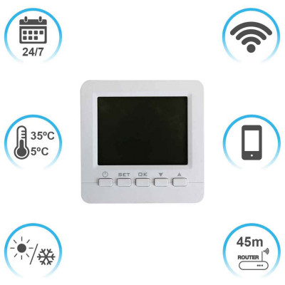 Termostato WiFi para Calefacción vía Smartphone/APP 7hSevenOn Home Termostatos WIFI 3