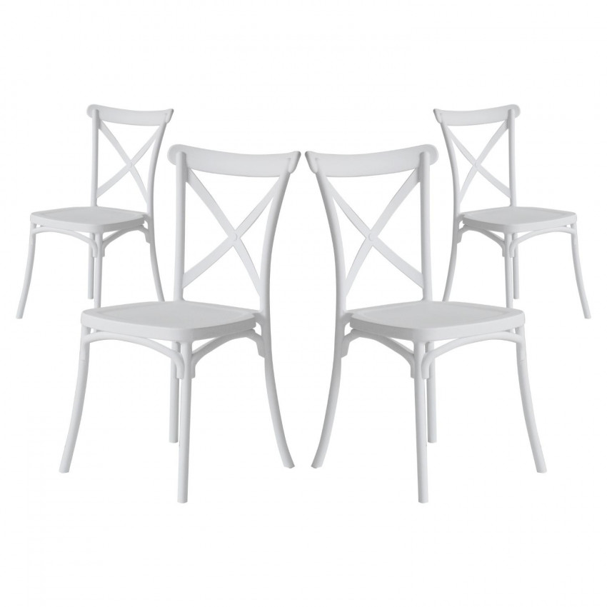 Pack 4 cadeiras de catering empilháveis Caroline 45x40x87.5cm 7house Cadeiras e cadeirões para exterior 1