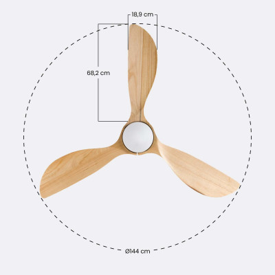 Ventilador de Techo con Luz 3 Aspas 56W 6 Velocidades Dakota Thinia Home Ventiladores de Techo 6