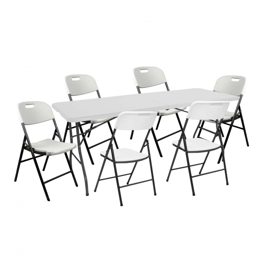 Conjunto Plegable Mesa 180cm y 6 Sillas con Asa Catering Thinia Home Conjuntos para Jardín 1 Conjunto Plegable Mesa 180cm y 6 Sillas con Asa Catering Thinia Home Conjuntos para Jardín 1