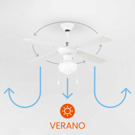 Ventilador de Techo con Luz 4 Aspas 50W 3 Velocidades Baréin Blanco Thinia Home Ventiladores de Techo 4 Ventilador de Techo con Luz 4 Aspas 50W 3 Velocidades Baréin Blanco Thinia Home Ventiladores de Techo 4