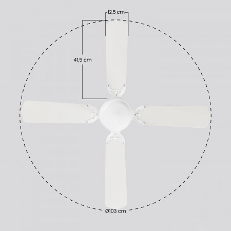 Ventilador de Techo con Luz 4 Aspas 50W 3 Velocidades Baréin Blanco Thinia Home Ventiladores de Techo 6 Ventilador de Techo con Luz 4 Aspas 50W 3 Velocidades Baréin Blanco Thinia Home Ventiladores de Techo 6