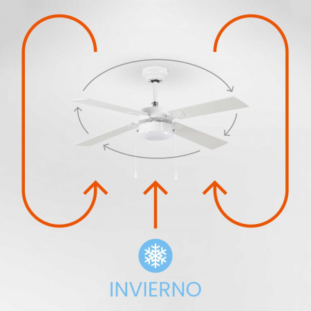 Ventilador de Techo con Luz 4 Aspas 47W 3 Velocidades Brasil Blanco Thinia Home Ventiladores de Techo 5 Ventilador de Techo con Luz 4 Aspas 47W 3 Velocidades Brasil Blanco Thinia Home Ventiladores de Techo 5