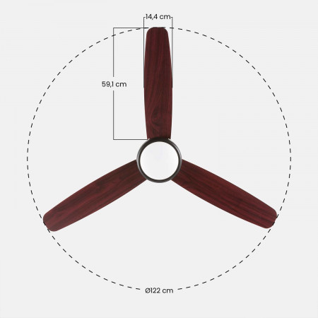 Ventilador de Techo con Luz 3 Aspas 56W 6 Velocidades Vermont Madera Oscura Thinia Home Ventiladores de Techo 6 Ventilador de Techo con Luz 3 Aspas 56W 6 Velocidades Vermont Madera Oscura Thinia Home Ventiladores de Techo 6