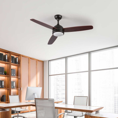 Ventilador de Techo con Luz 3 Aspas 56W 6 Velocidades Vermont Madera Oscura Thinia Home Ventiladores de Techo 8
