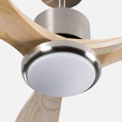 Ventilador de Techo con Luz 3 Aspas 56W 6 Velocidades Alaska Madera Natural Thinia Home Ventiladores de Techo 2