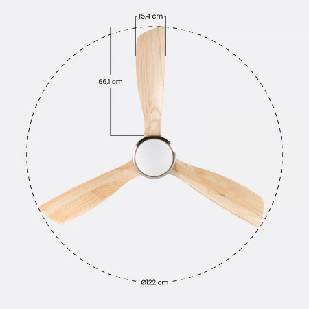 Ventilador de Techo con Luz 3 Aspas 56W 6 Velocidades Alaska Madera Natural Thinia Home Ventiladores de Techo 6 Ventilador de Techo con Luz 3 Aspas 56W 6 Velocidades Alaska Madera Natural Thinia Home Ventiladores de Techo 6