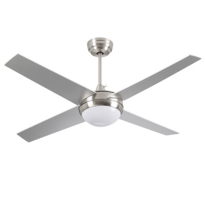 Ventilador de Techo con Luz 4 Aspas 56W 6 Velocidades Montana Plateado Thinia Home Ventiladores de Techo 1