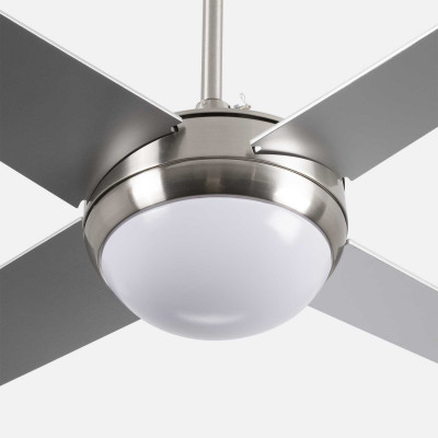 Ventilador de Techo con Luz 4 Aspas 56W 6 Velocidades Montana Plateado Thinia Home Ventiladores de Techo 2