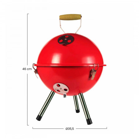 Barbacoa de Carbón Village Rojo Ø35,5x46cm Thinia Home Barbacoas 6 Barbacoa de Carbón Village Rojo Ø35,5x46cm Thinia Home Barbacoas 6