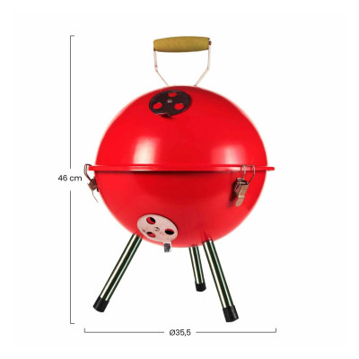 Barbacoa de Carbón Village Rojo Ø35,5x46cm Thinia Home Barbacoas 6