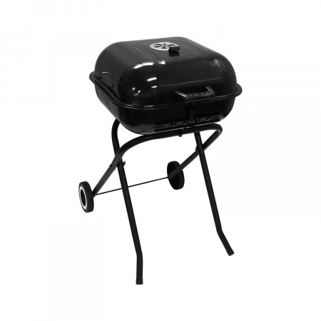 Barbacoa de Carbón Plegable y Portátil con Ruedas Tamarit Negro 47x52x87cm Thinia Home Barbacoas 1