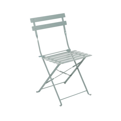 Conjunto de Terraza Plegable Metálico de 2 Sillas y Mesa Redonda Bistreau Gris Thinia Home Conjuntos para Terrazas 3