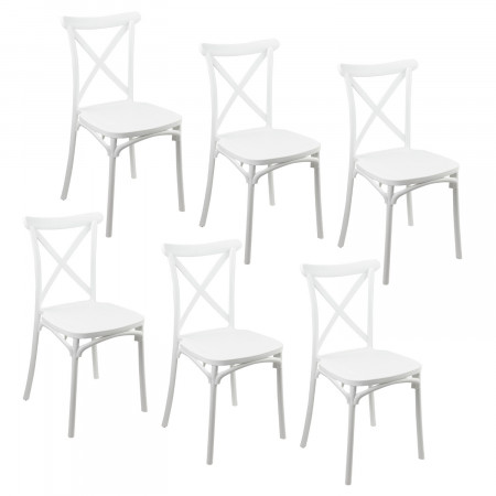 Pack 6 Sillas para Catering Apilables Charlotte 50x44x87.5cm 7house Sillas y Sillones de Exterior 1