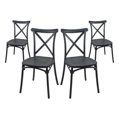 Pack 4 Sillas para Catering Apilables Charlotte 50x44x87.5cm 7house Sillas y Sillones de Exterior 7