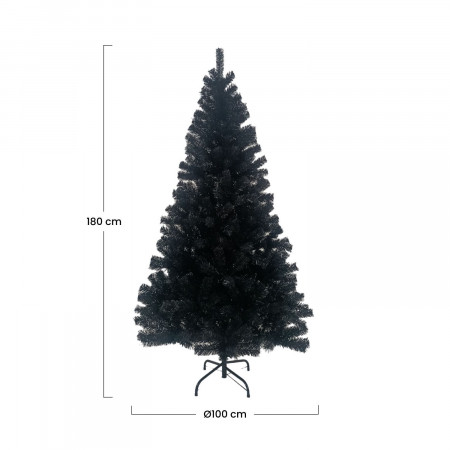 Árvore de Natal Toronto Preto 180x100cm Dayron Árvores de Natal 4