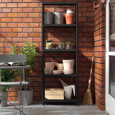 Pack 2 Estantes de resina com 5 prateleiras 172x60x30cm 125Kg 7house Estantes de resina 7