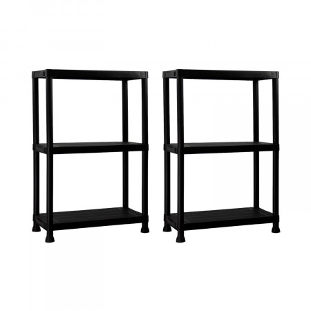 Pack 2 Prateleiras de resina com 3 prateleiras 131x61x31cm 75Kg 7house Prateleiras de resina 1