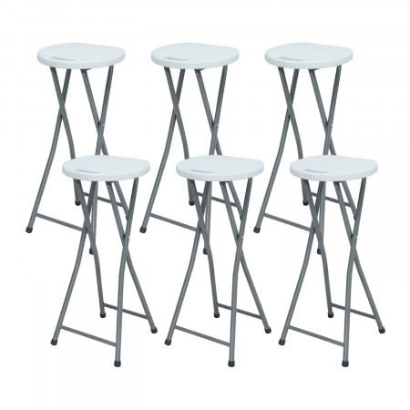 Pack 6 Taburetes Plegables Alto Blanco 30x76cm Thnia Home Taburetes 1