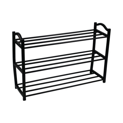 Estantería Zapatero 3 Baldas Zip Negro 62,5x19x44cm Thinia Home Percheros y Zapateros 1