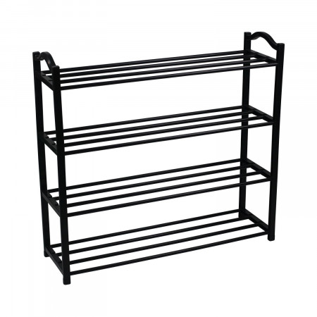 Estantería Zapatero 4 Baldas Neo Negro 63x20x62cm Thinia Home Percheros y Zapateros 1
