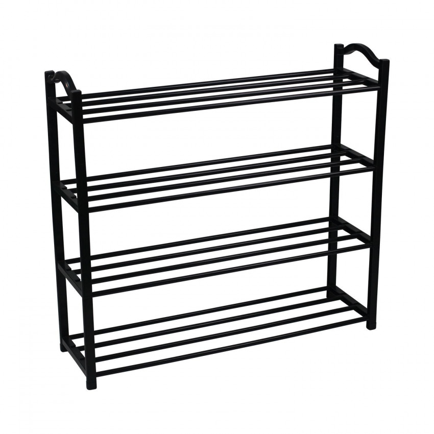 Estantería Zapatero 4 Baldas Neo Negro 63x20x62cm Thinia Home Percheros y Zapateros 1 Estantería Zapatero 4 Baldas Neo Negro 63x20x62cm Thinia Home Percheros y Zapateros 1