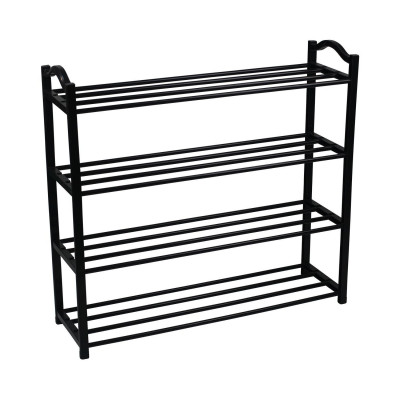 Estantería Zapatero 4 Baldas Neo Negro 63x20x62cm Thinia Home Percheros y Zapateros 1