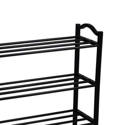 Estantería Zapatero 4 Baldas Neo Negro 63x20x62cm Thinia Home Percheros y Zapateros 3
