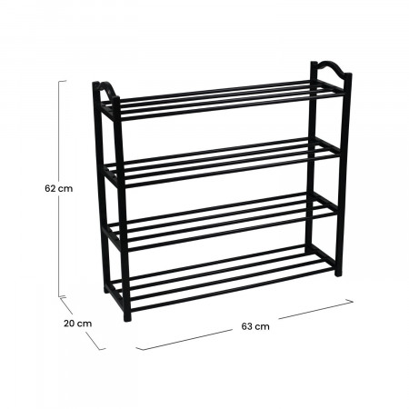 Estantería Zapatero 4 Baldas Neo Negro 63x20x62cm Thinia Home Percheros y Zapateros 5 Estantería Zapatero 4 Baldas Neo Negro 63x20x62cm Thinia Home Percheros y Zapateros 5