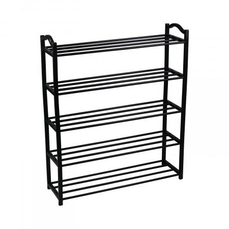 Estantería Zapatero 5 Baldas Sir Negro 63x20x79cm Thinia Home Percheros y Zapateros 1