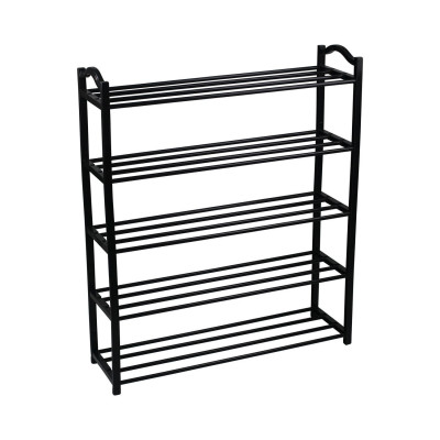 Estantería Zapatero 5 Baldas Sir Negro 63x20x79cm Thinia Home Percheros y Zapateros 1