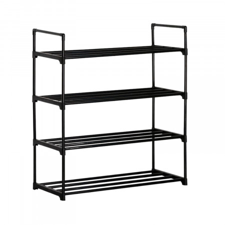 Estantería Zapatero Metálico 4 Baldas Intra Negro 65x30x74cm Thinia Home Percheros y Zapateros 1